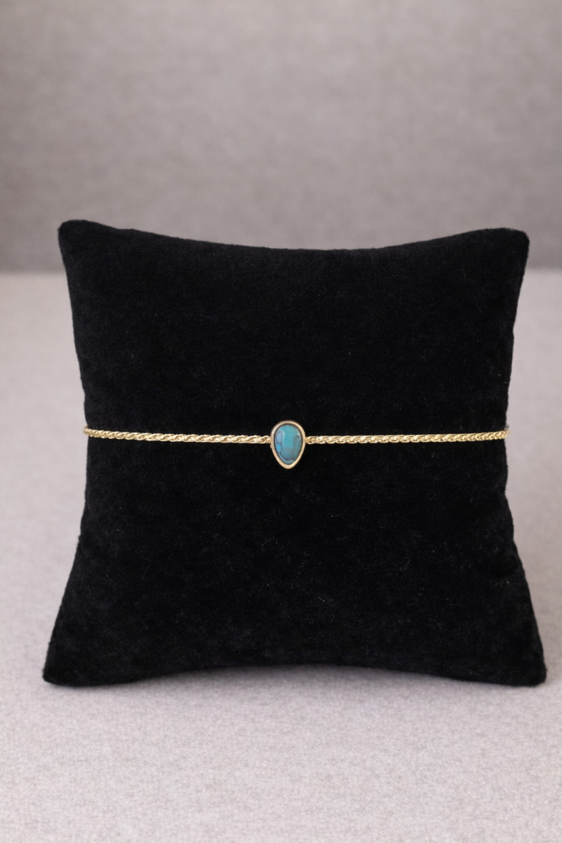 Bracelet jonc — argent bleu