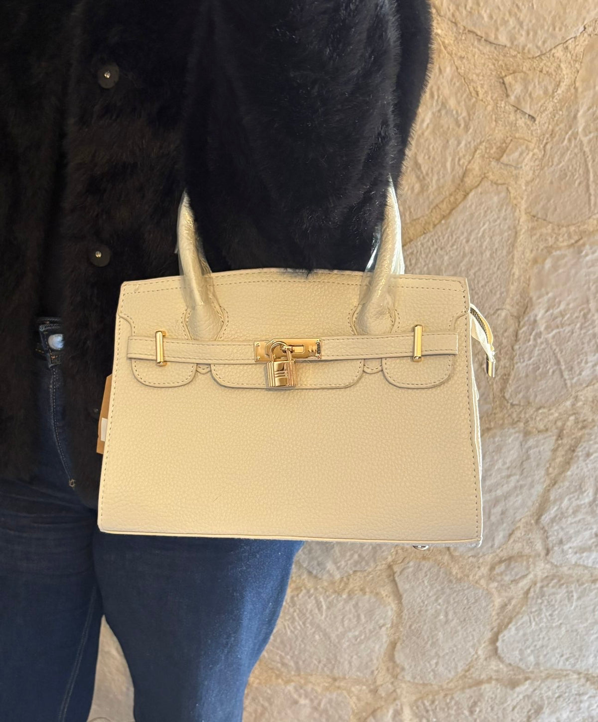 Sac à main beige