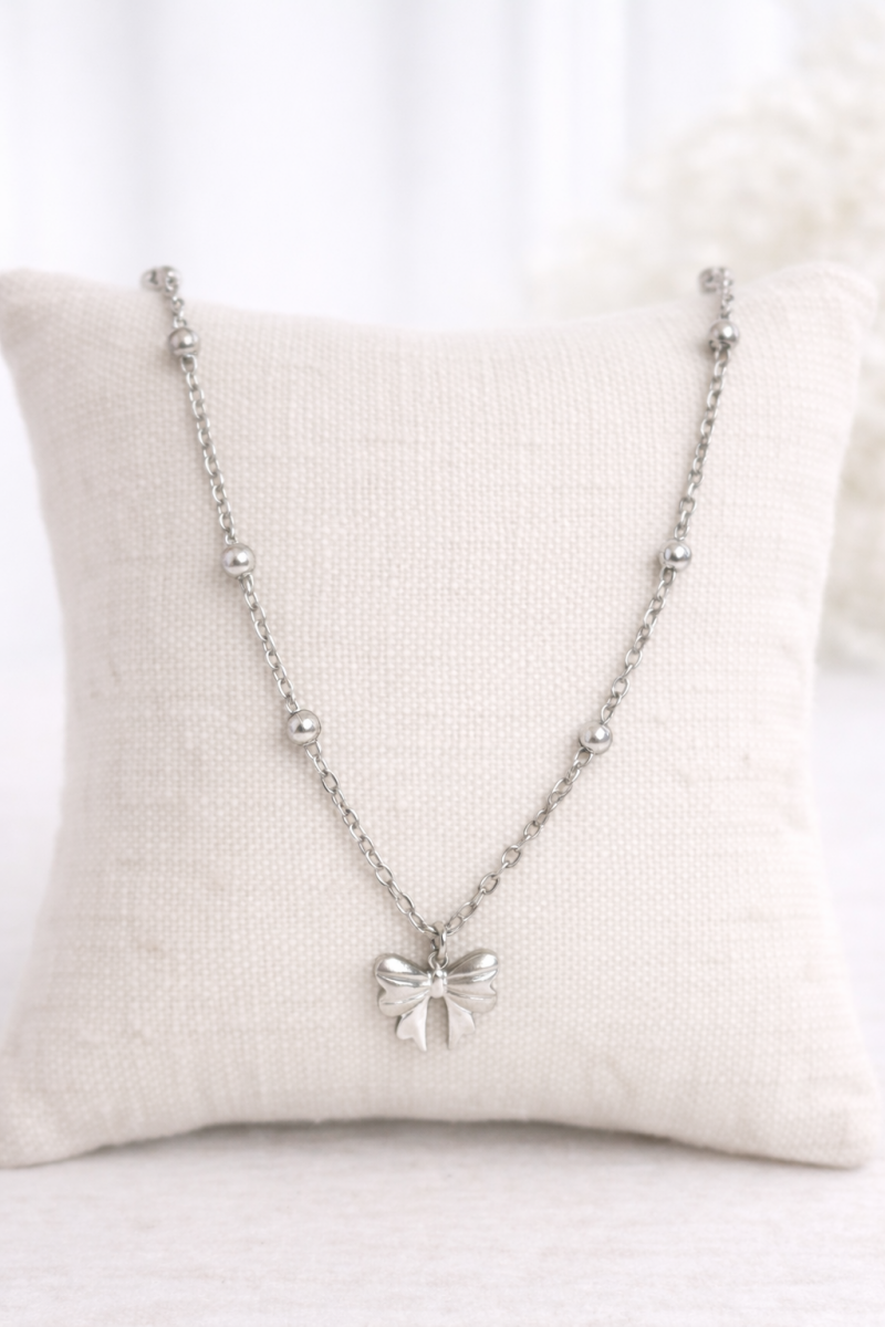 Collier noeud papillon — argent