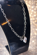 Collier love — argent