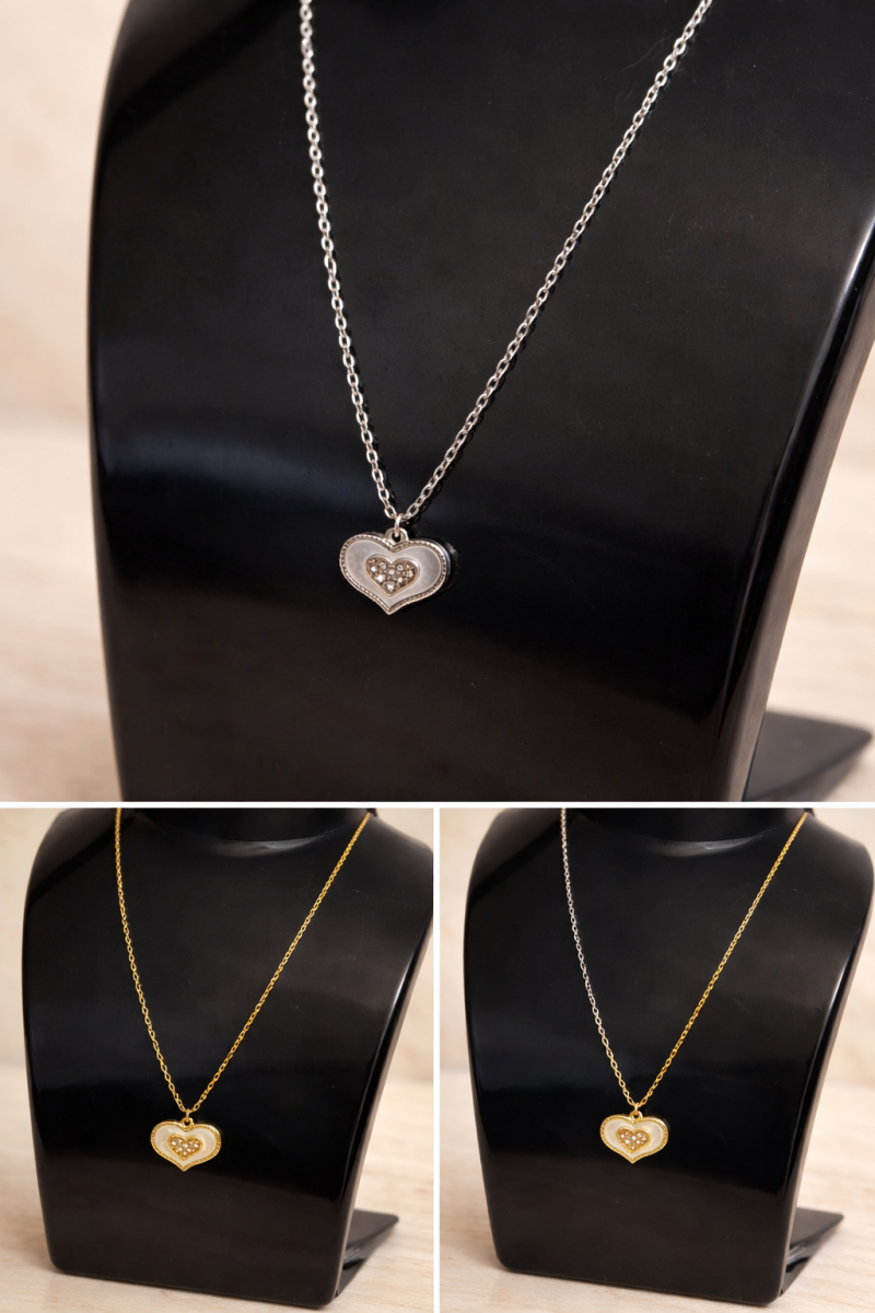 Collier cœur — argent