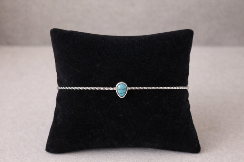 Bracelet jonc — argent bleu