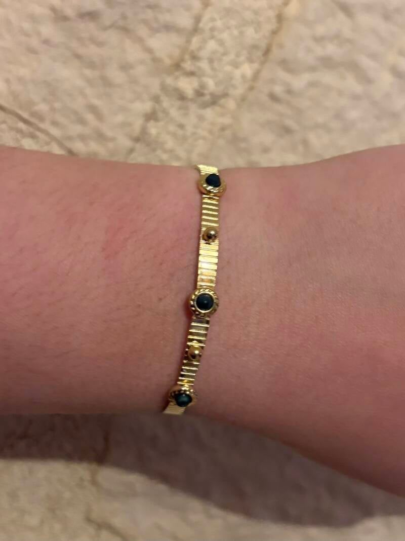 Bracelet jonc — or vert