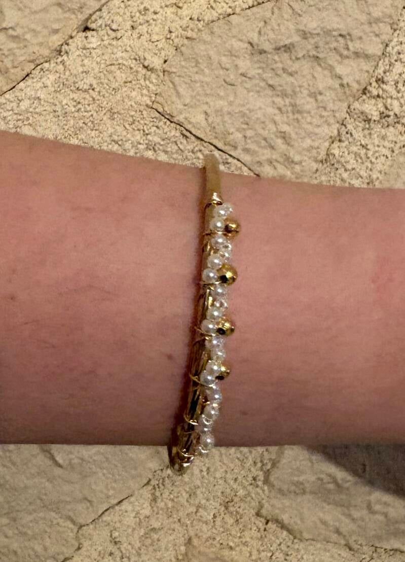 Bracelet jonc fleur