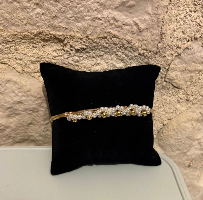 Bracelet jonc fleur