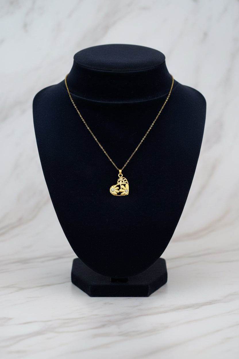 Collier cœur — argent blanc