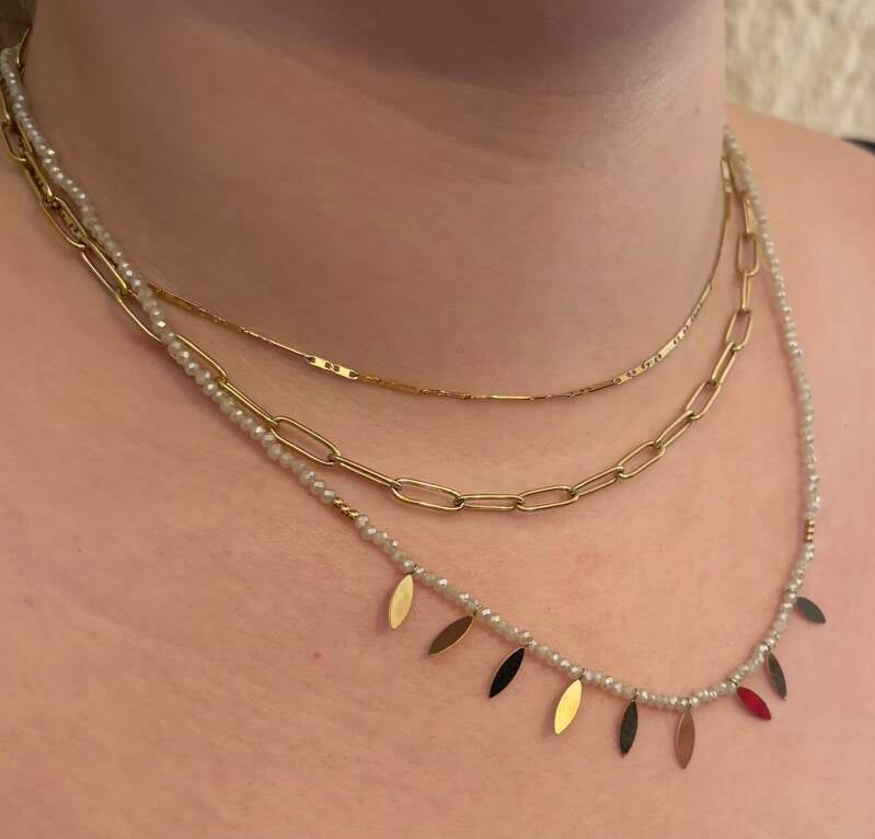 Collier triple — argent