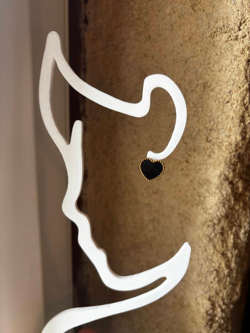 Boucle d’oreille cœur — Or noir