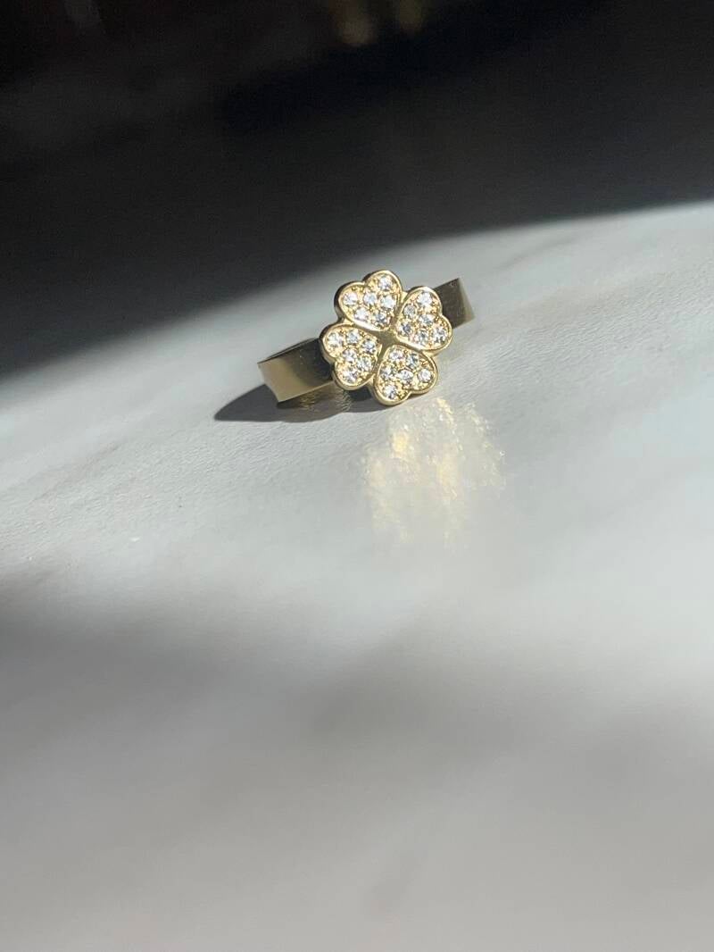 Bague trèfle — argent