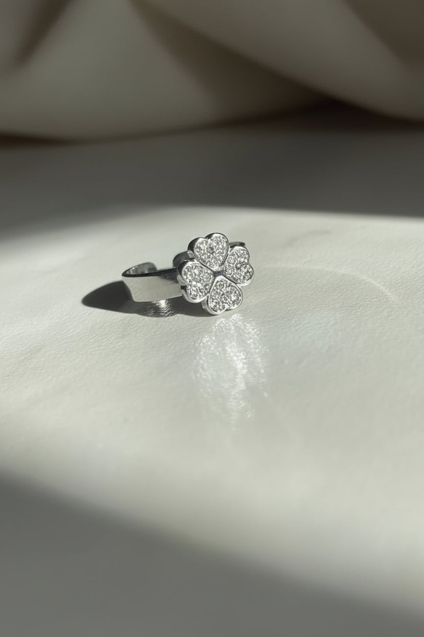 Bague trèfle — argent
