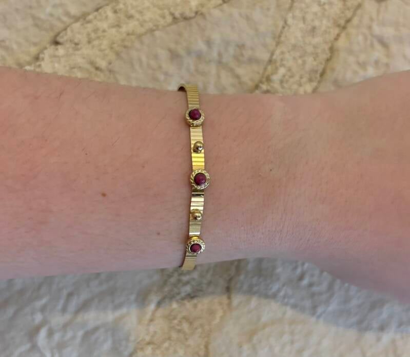 Bracelet jonc — or vert